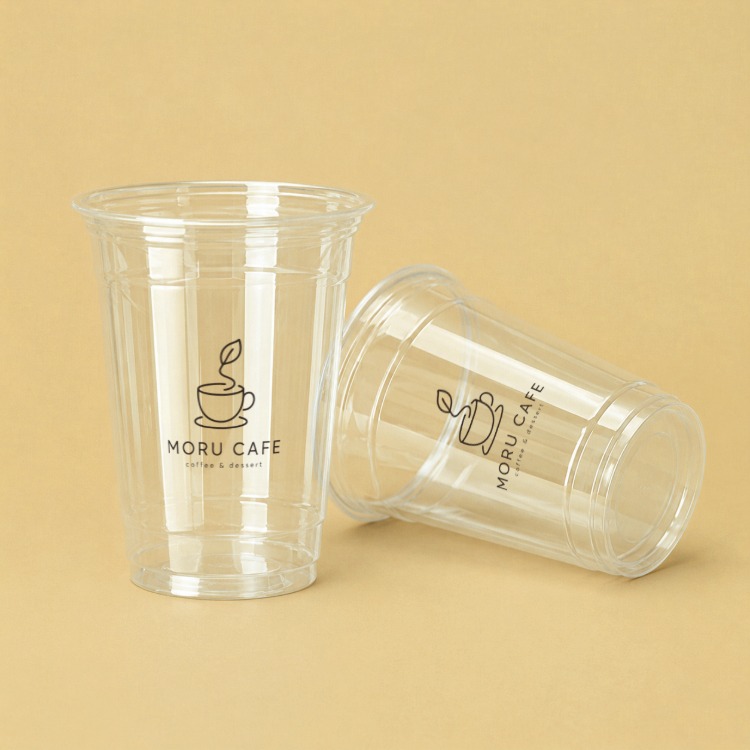 PET컵 92파이 실속형 아이스컵 14oz, 16oz 칼라인쇄 100개